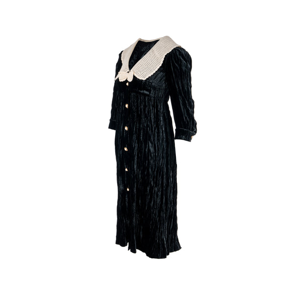 Miu miu size 36 Velvet cardigan dress virgin wool black/white