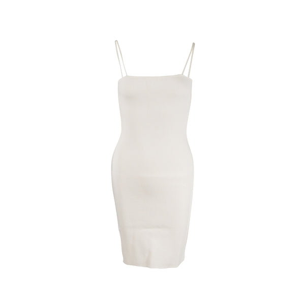 Fendi size 36 abito brush double dress viscose / polyester white