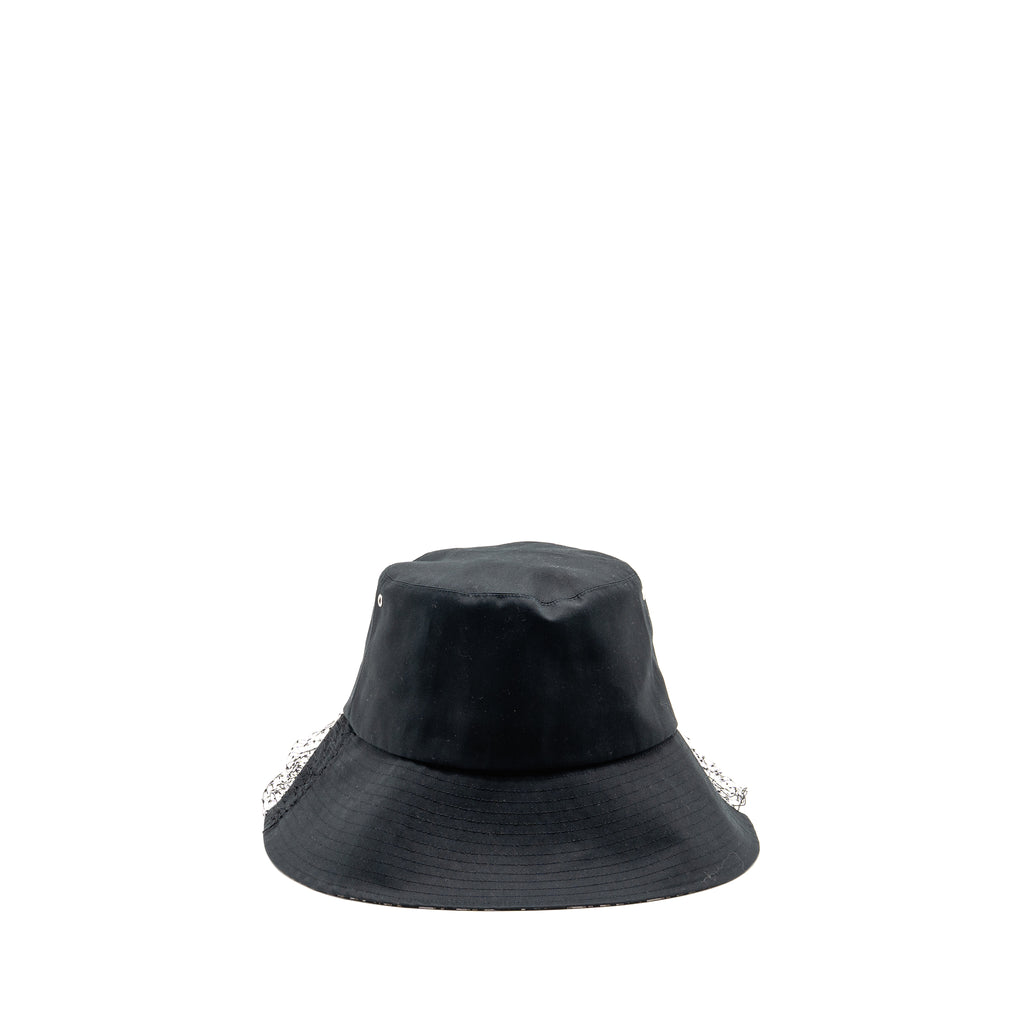 Dior Size 59 Teddy-D Brim Bucket Hat with Veil Black