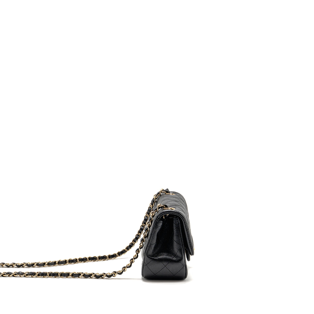Chanel classic mini square flap bag caviar black LGHW