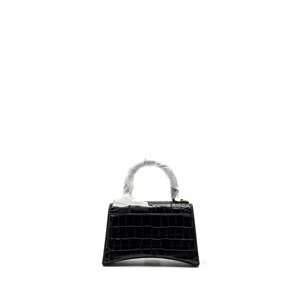 Balenciaga black croc online hourglass