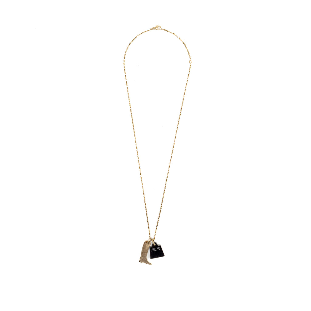 HERMES Amulette Maroquinier Pm Corne Buffle & Lai Gold Tone HERMES Amulette Maroquinier Pm Corne Buffle & Lai Gold Tone