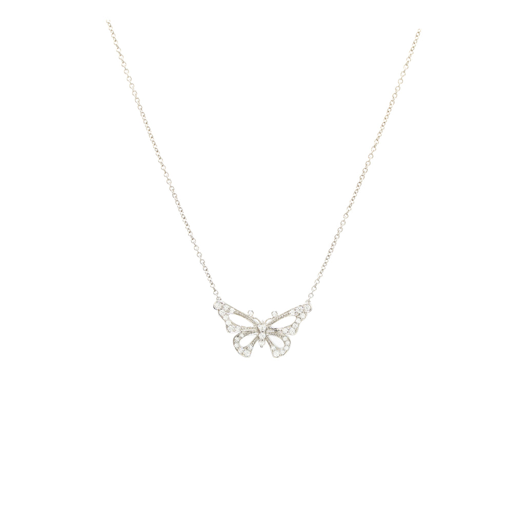 Platinum butterfly clearance necklace