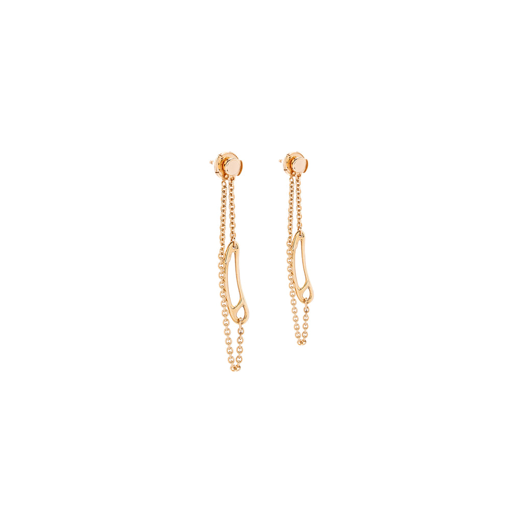Hermes Chaine d'ancre Mini Punk earrings, very small model rose gold