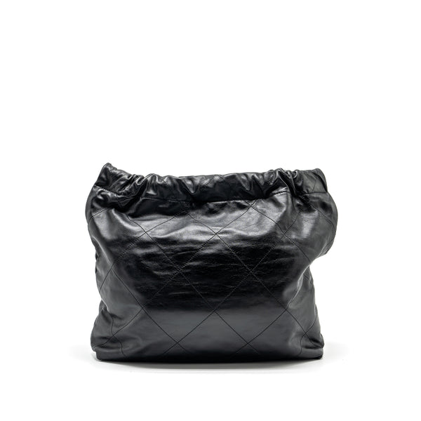 Chanel medium 22 bag Calfskin Black SHW (Microchip)