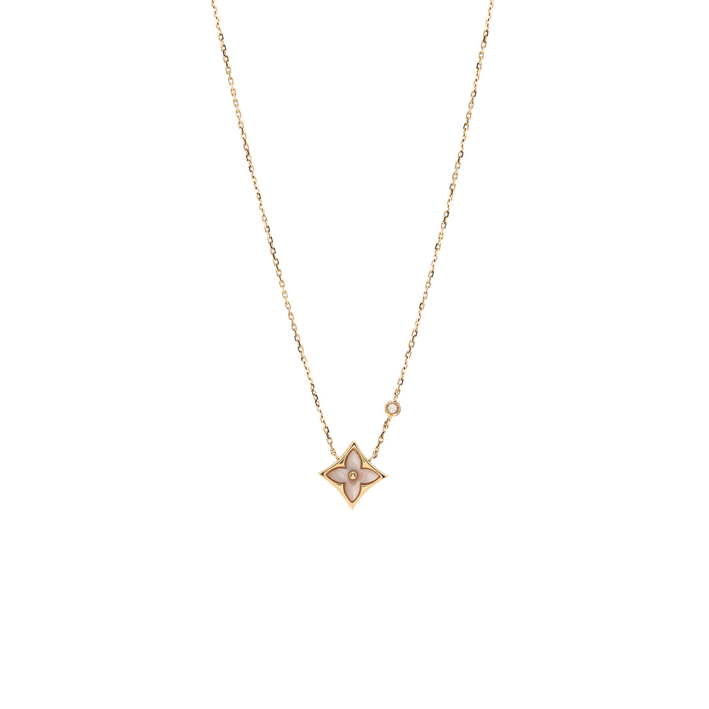 Colour Blossom BB Star Pendant, Pink Gold, White Mother-Of-Pearl