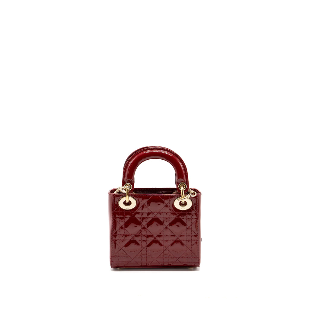 Dior Mini Lady Dior Patent Red LGHW