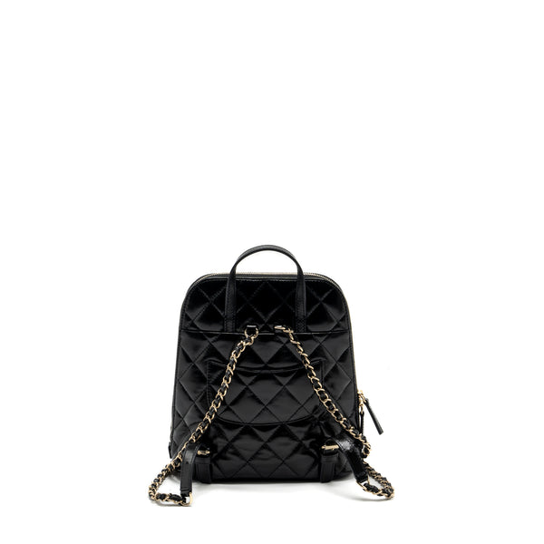 Chanel 22A Mini Backpack Patent Black LGHW (microchip)