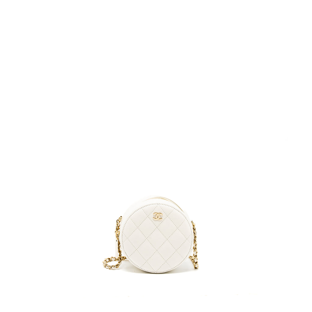 White chanel clutch online with chain