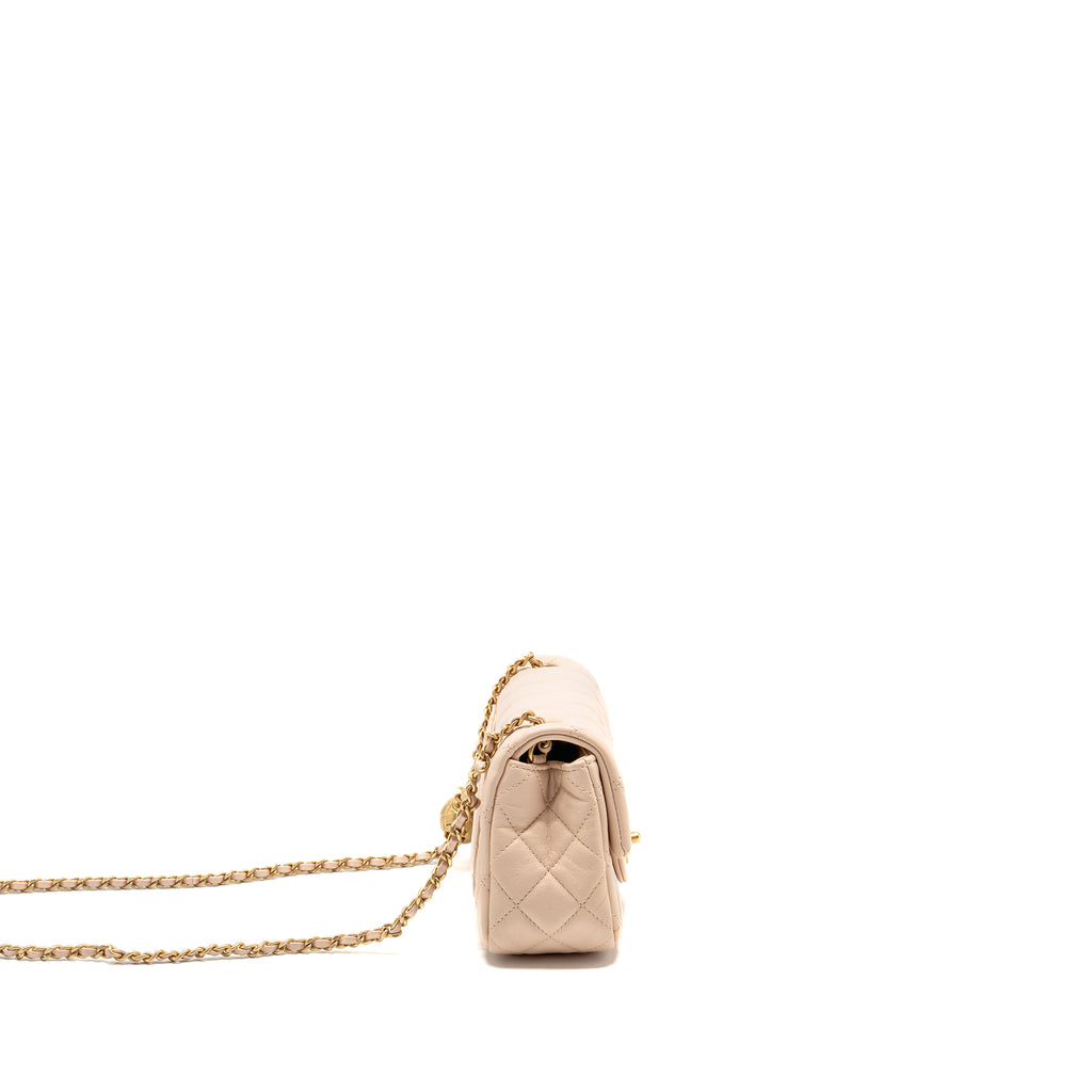 Chanel Pearl Crush Mini Rectangular flap bag Lambskin light pink GHW