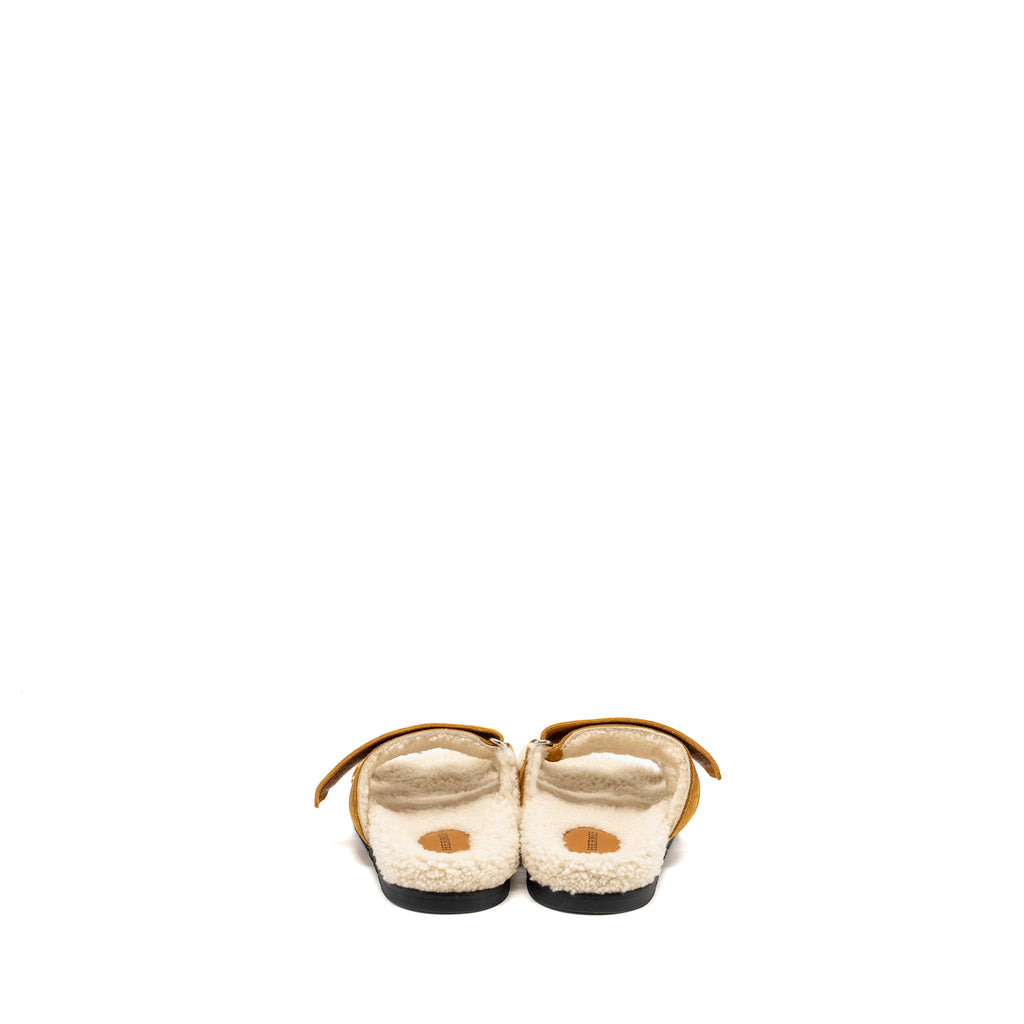 Chypre Sandal Black shearling insole Black goatskin lining