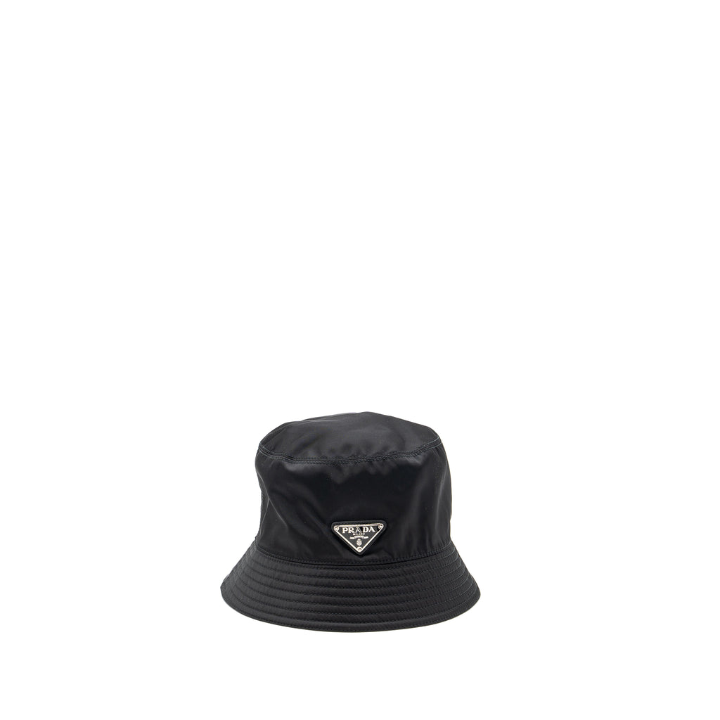 Prada size L re-nylon bucket hat black SHW