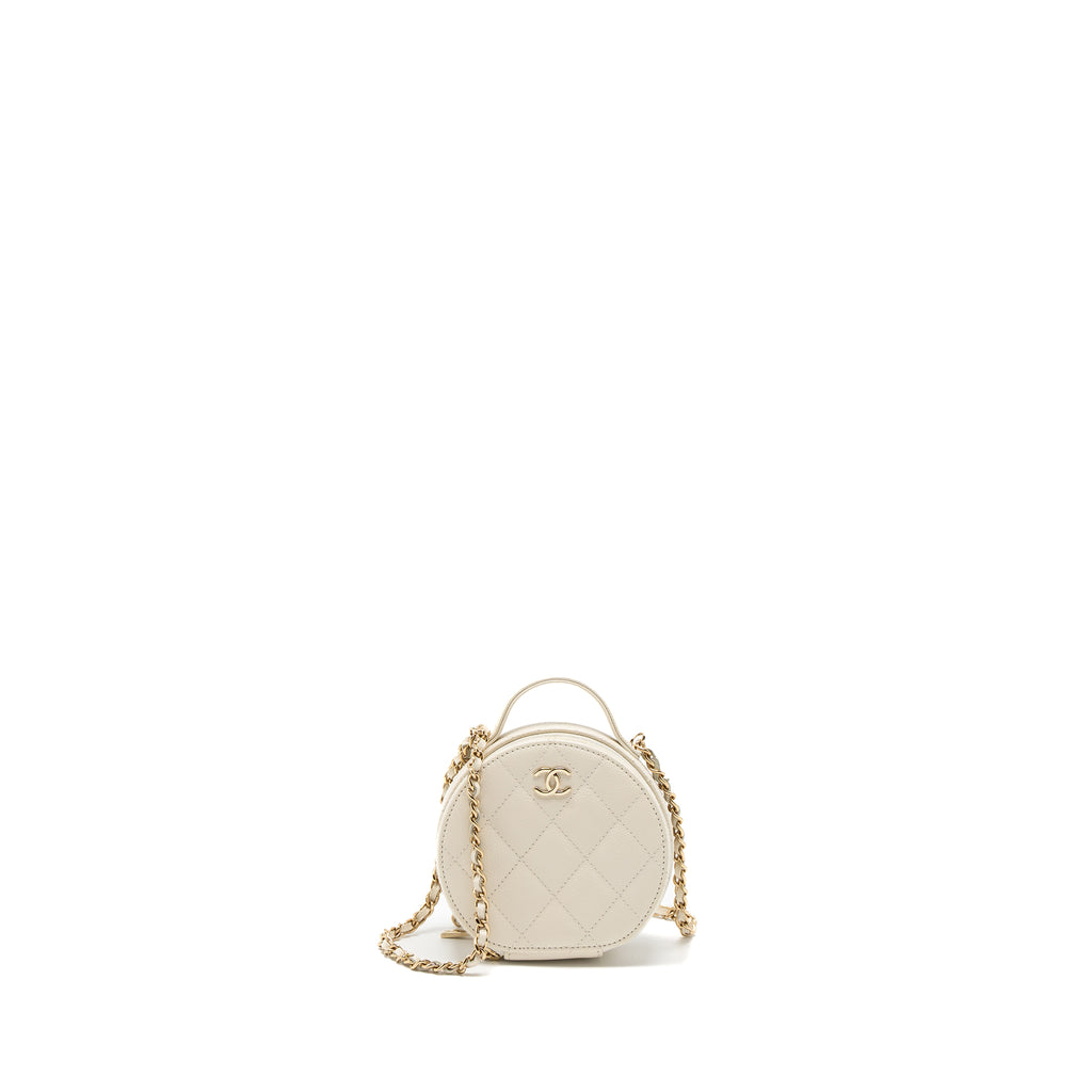 Chanel round bag online white