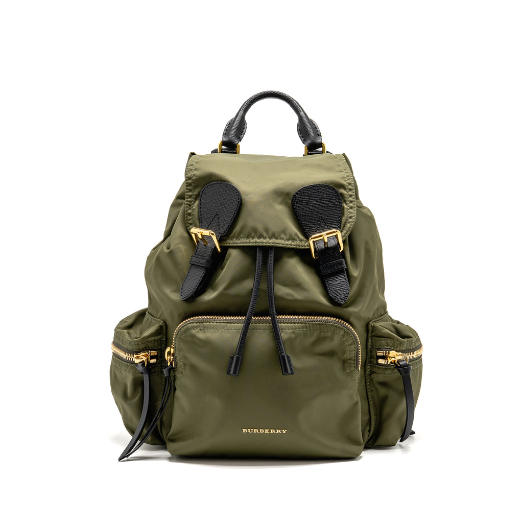 Burberry medium rucksack backpack nylon olive green GHW