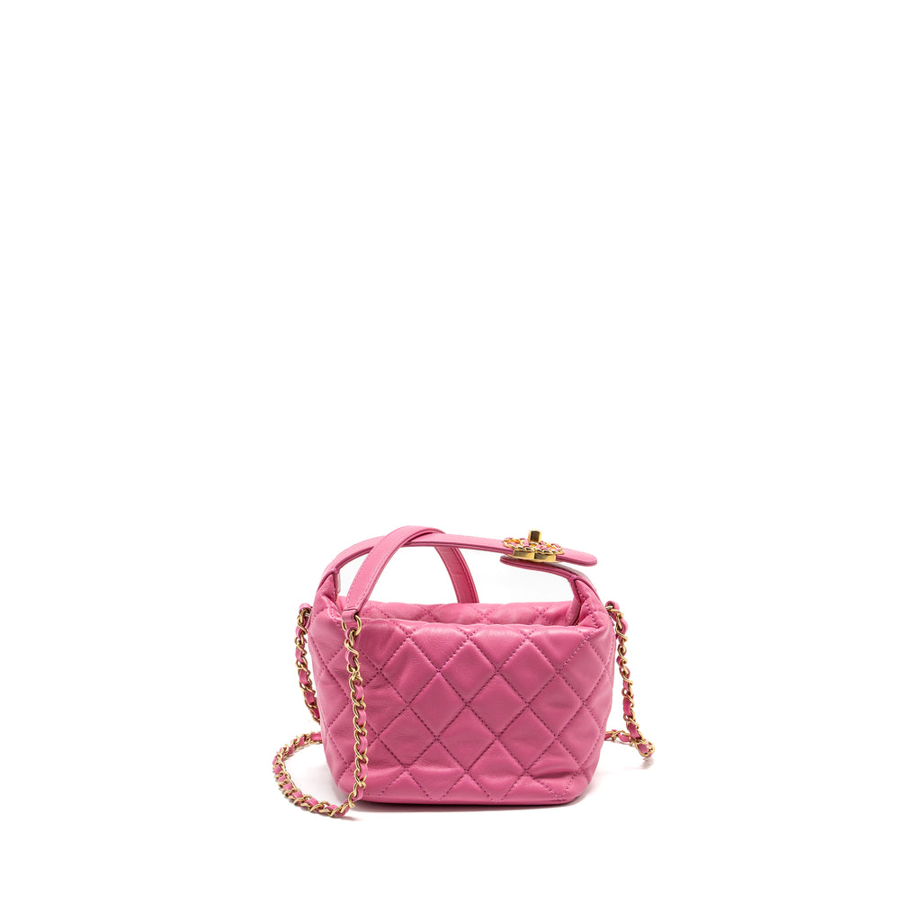 Chanel 20S Small Quilted hobo bag Lambskin Pink GHW