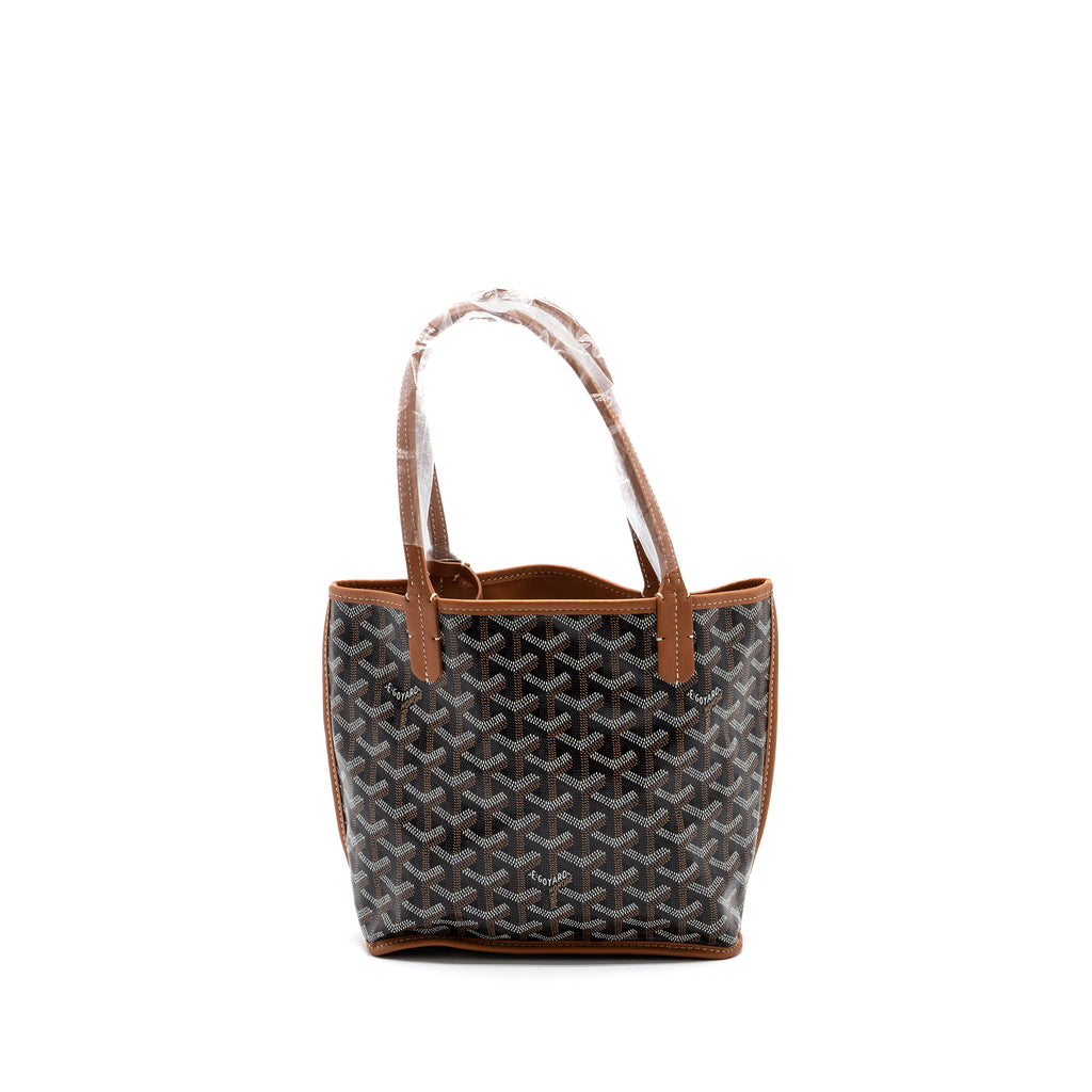 Goyard anjou mini reversible tote bag goyardine canvas leather