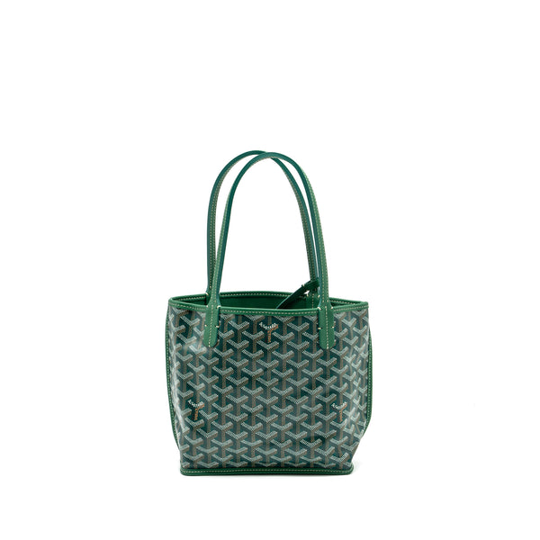 Goyard Mini Anjou Tote Bag Goyardline canvas / leather green SHW