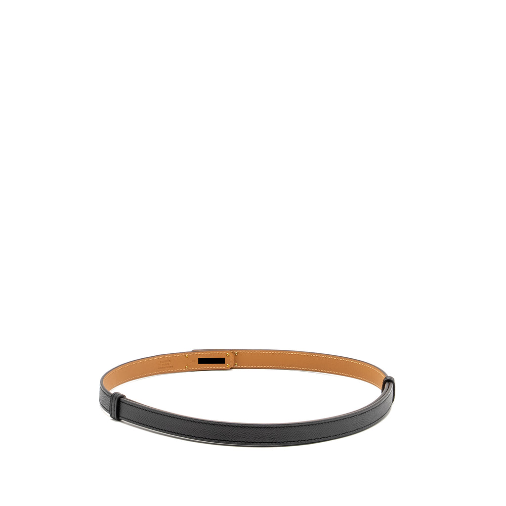 HM KELLY BELT 18 IN BLACK EPSOM SILVER HARDWARE