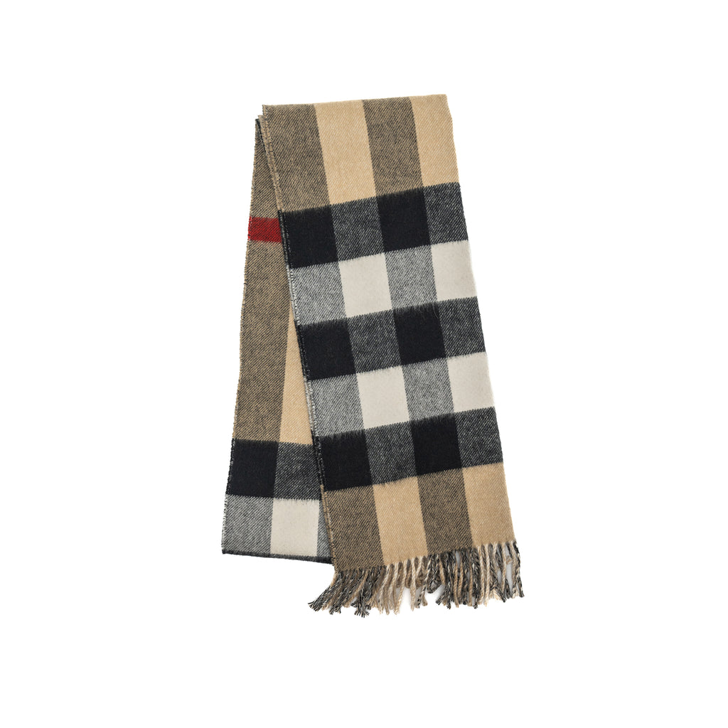 Shop Burberry Reversible Mega Check & Monogram Wool-Cashmere Cape