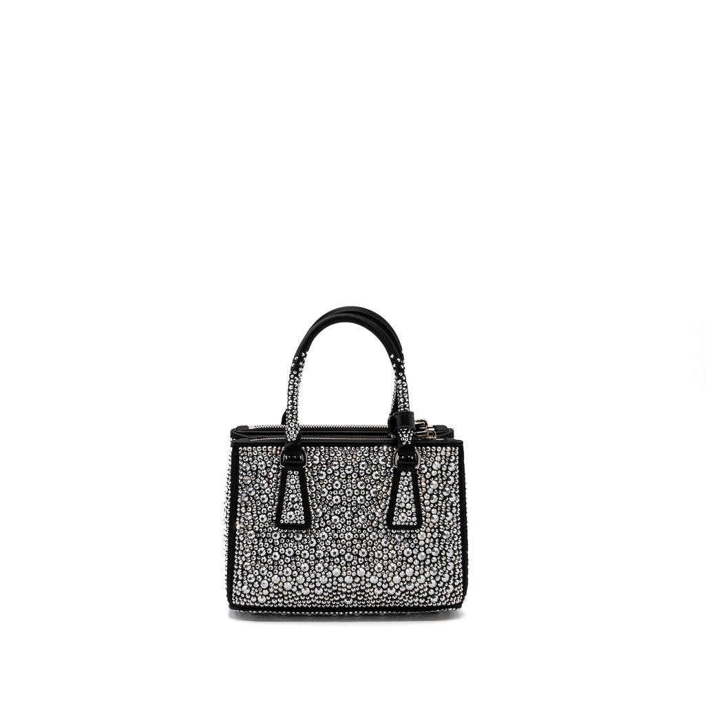 Prada Cahier Crystal Chain White in Calfskin with Silver-tone - US