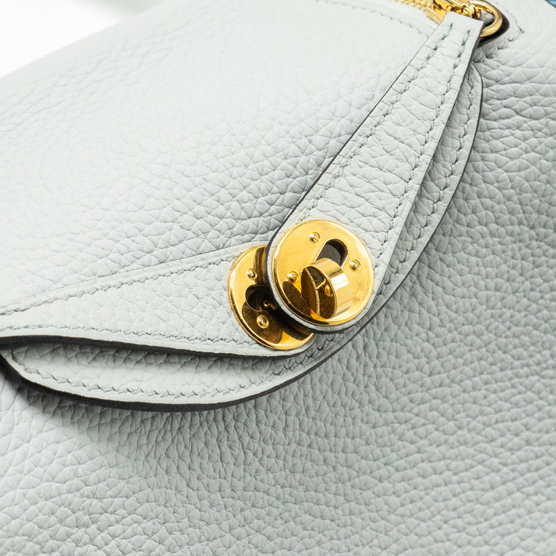 Hermes Mini Lindy Clemence Blue Pale GHW Stamp Z