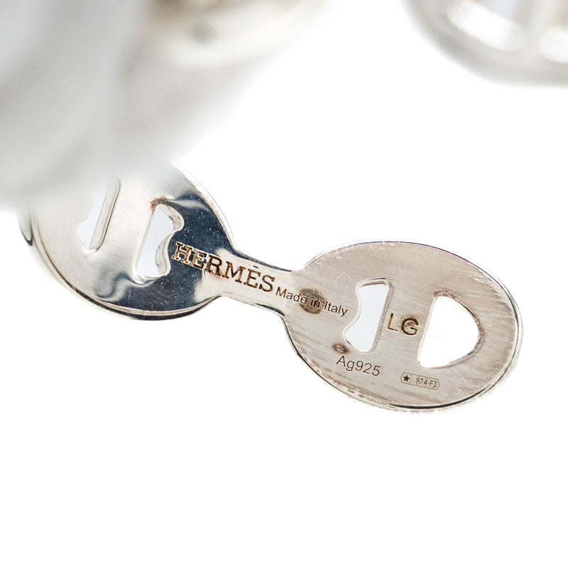 Hermes Size LG Chaine D’ancre Enchainee Bracelet, Medium Model Sterling Silver