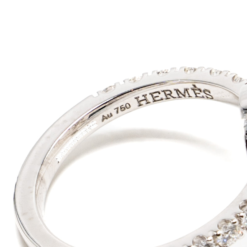 Hermes size 52 finesse ring white gold/diamonds