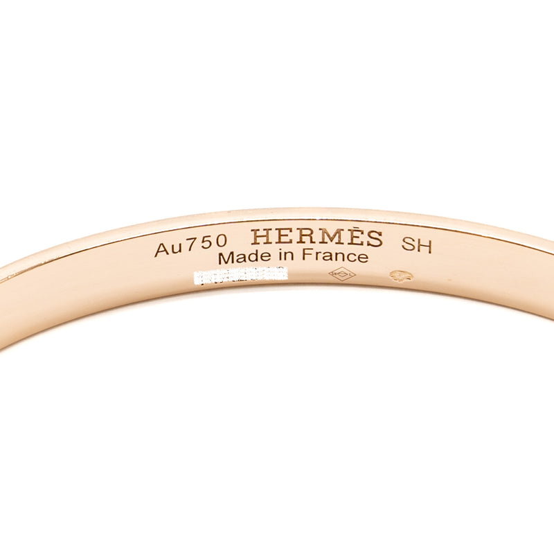 Hermes Size SH Kelly Bracelet Rose Gold 4 Diamonds