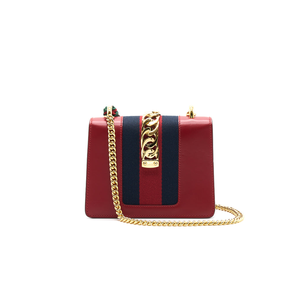 Gucci sylvie leather mini chain bag sale