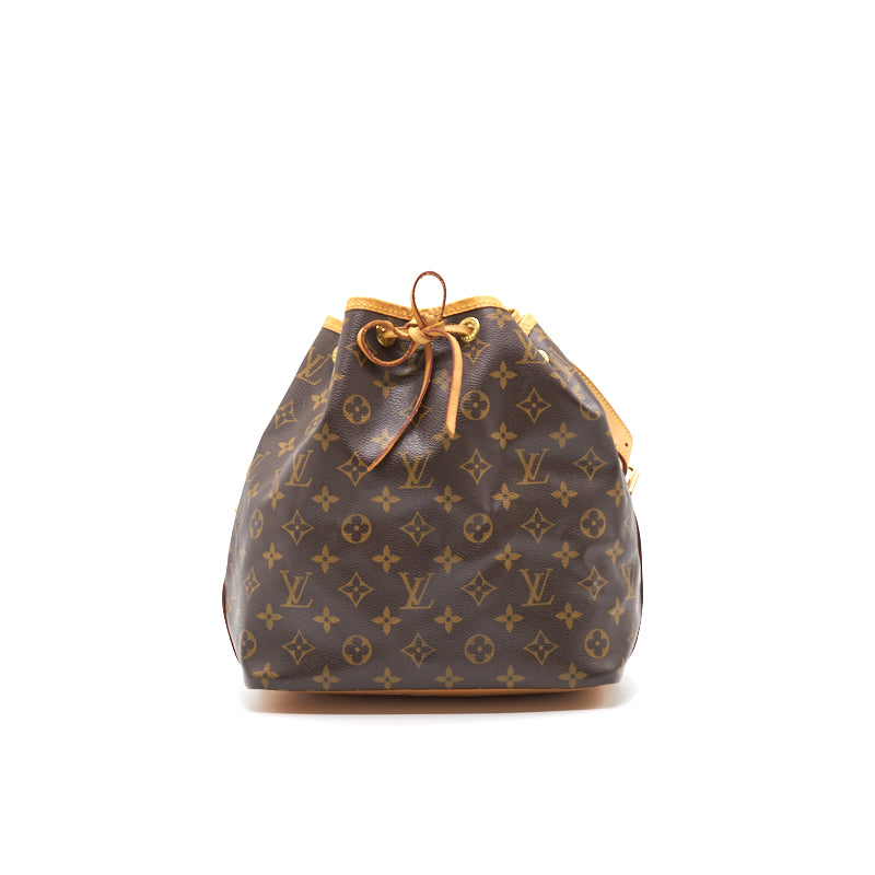 Louis Vuitton Petite Noe Bucket & Drawstring Bag Brown Canvas