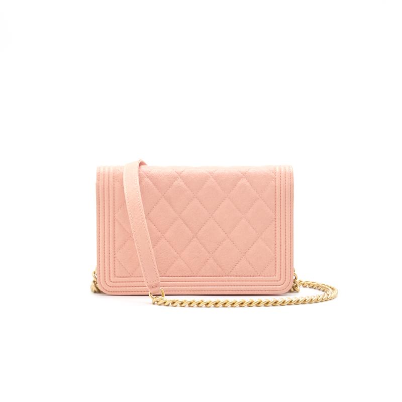 WGACA Chanel Velvet Boy Wallet on Chain - Pink – Kith