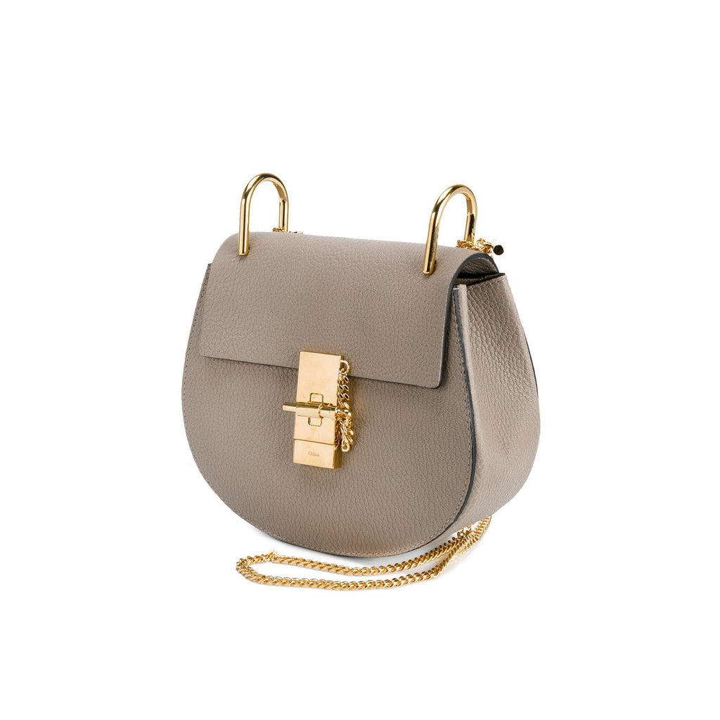 Chloe Grey Leather Mini Drew Shoulder Bag