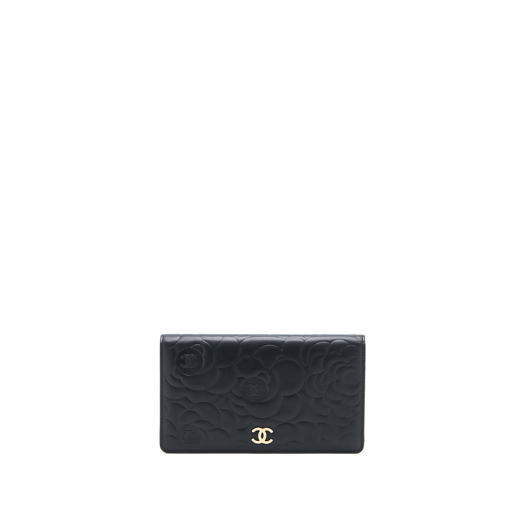 Chanel camellia long wallet hot sale