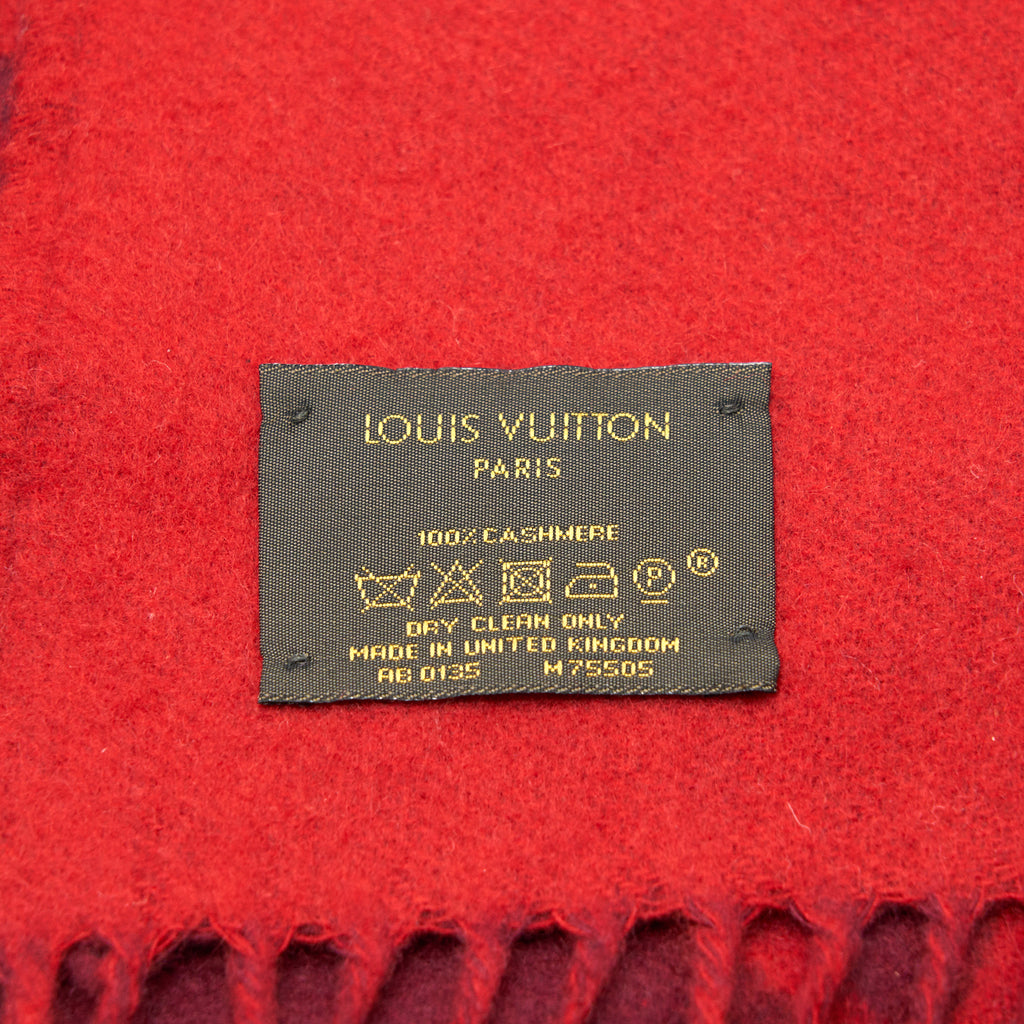 Louis Vuitton M75505 Reykjavik Scarf , Red, One Size