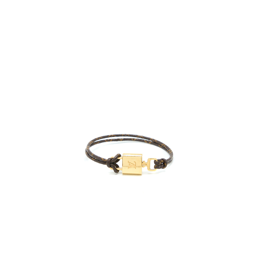 Louis Vuitton M8015F LV Padlock Bracelet , Brown, 17