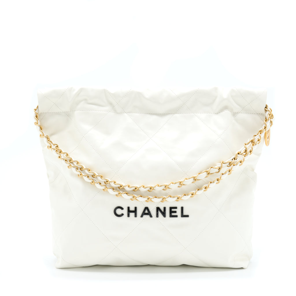 ITEM 10 - Chanel 22 Mini White Calfskin Bag - Microchipped - THE PURSE  AFFAIR