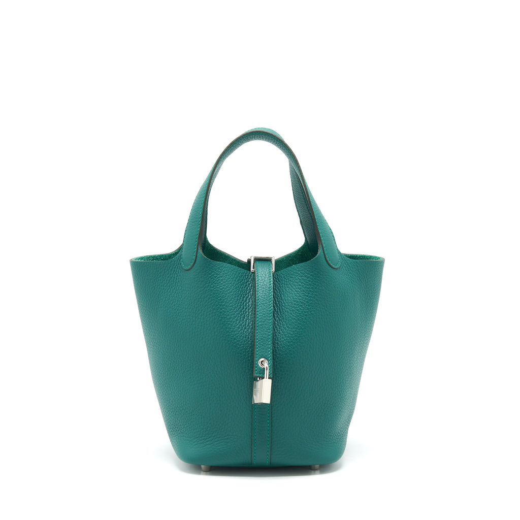 Hermes Picotin Lock 18 Bag Z6 Malachite Clemence SHW