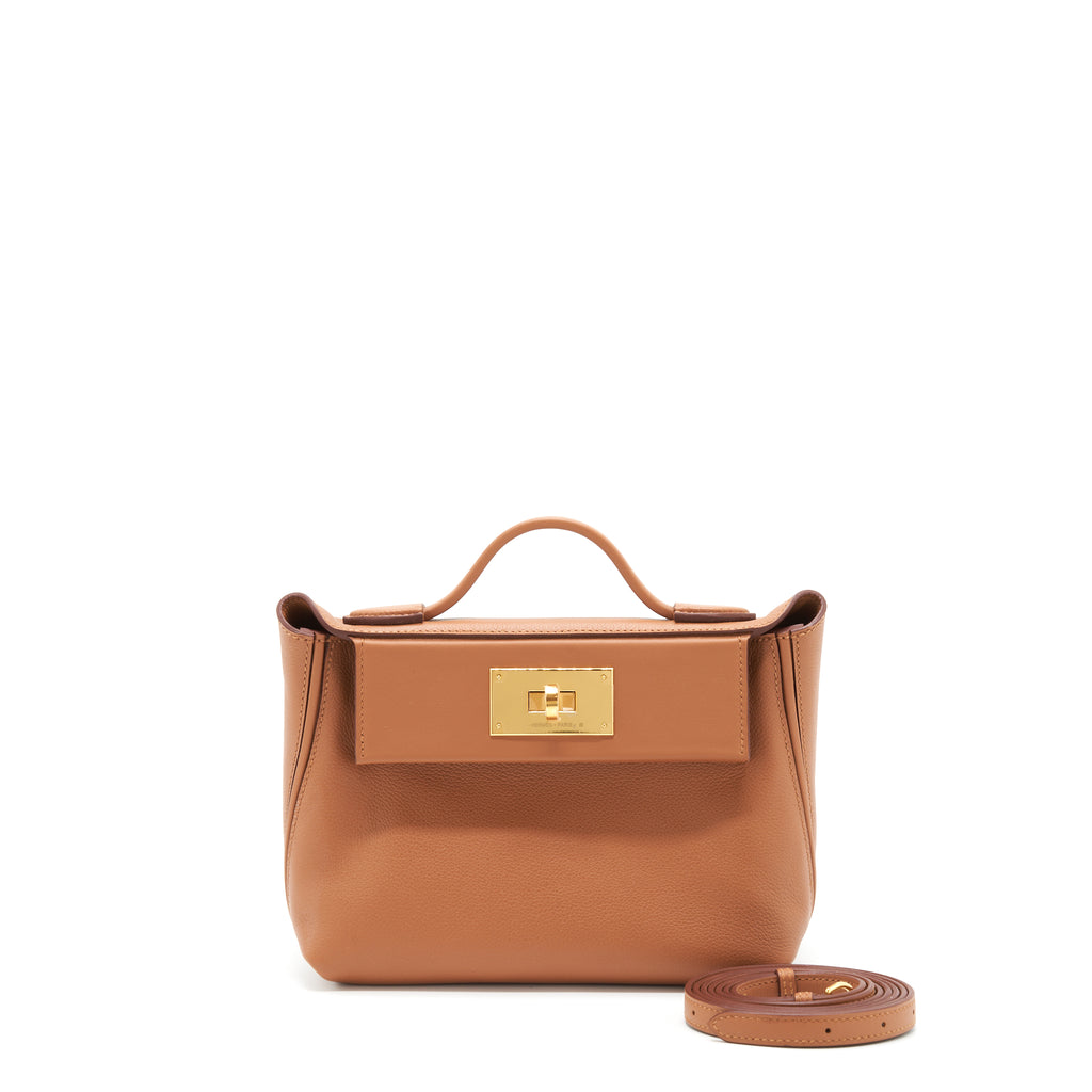 Hermès Mini Gold Clémence and Swift 24/24 Bag 21cm