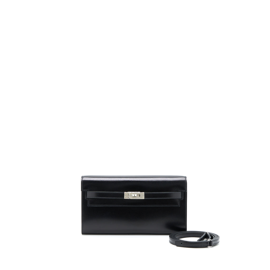 Hermes Box Kelly Wallet to Go Black