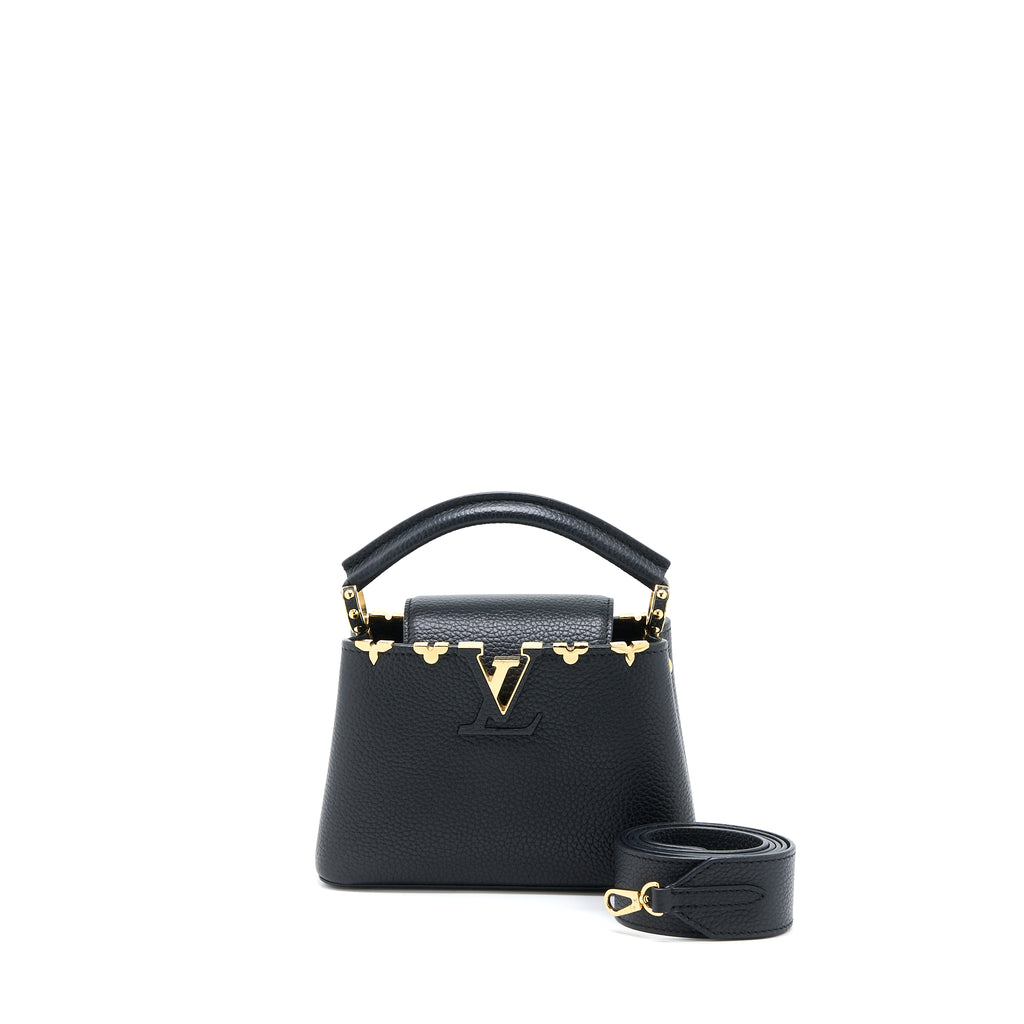 Louis Vuitton Taurillon Flower Capucines Mini - Black Handle Bags
