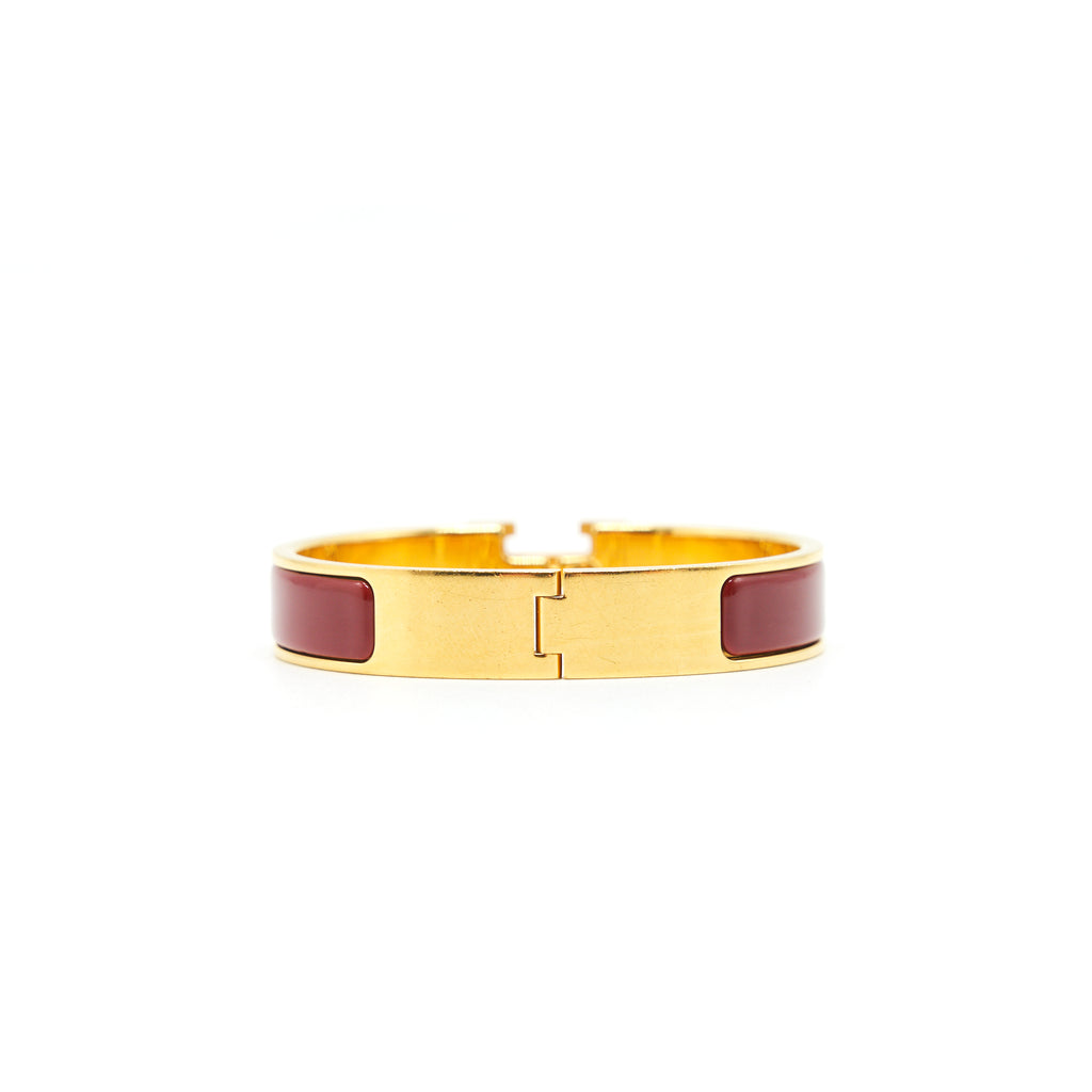 Hermes bracelet red on sale gold