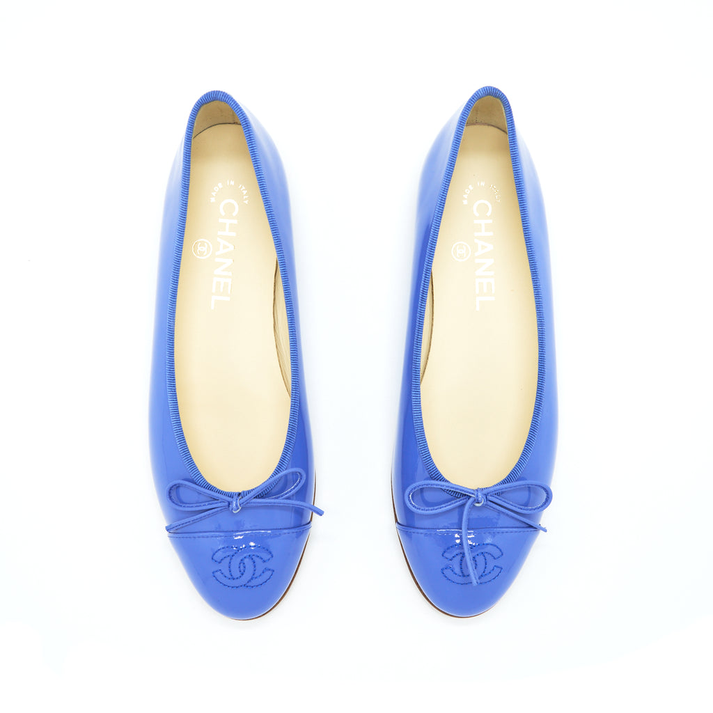 Chanel hot sale blue flats