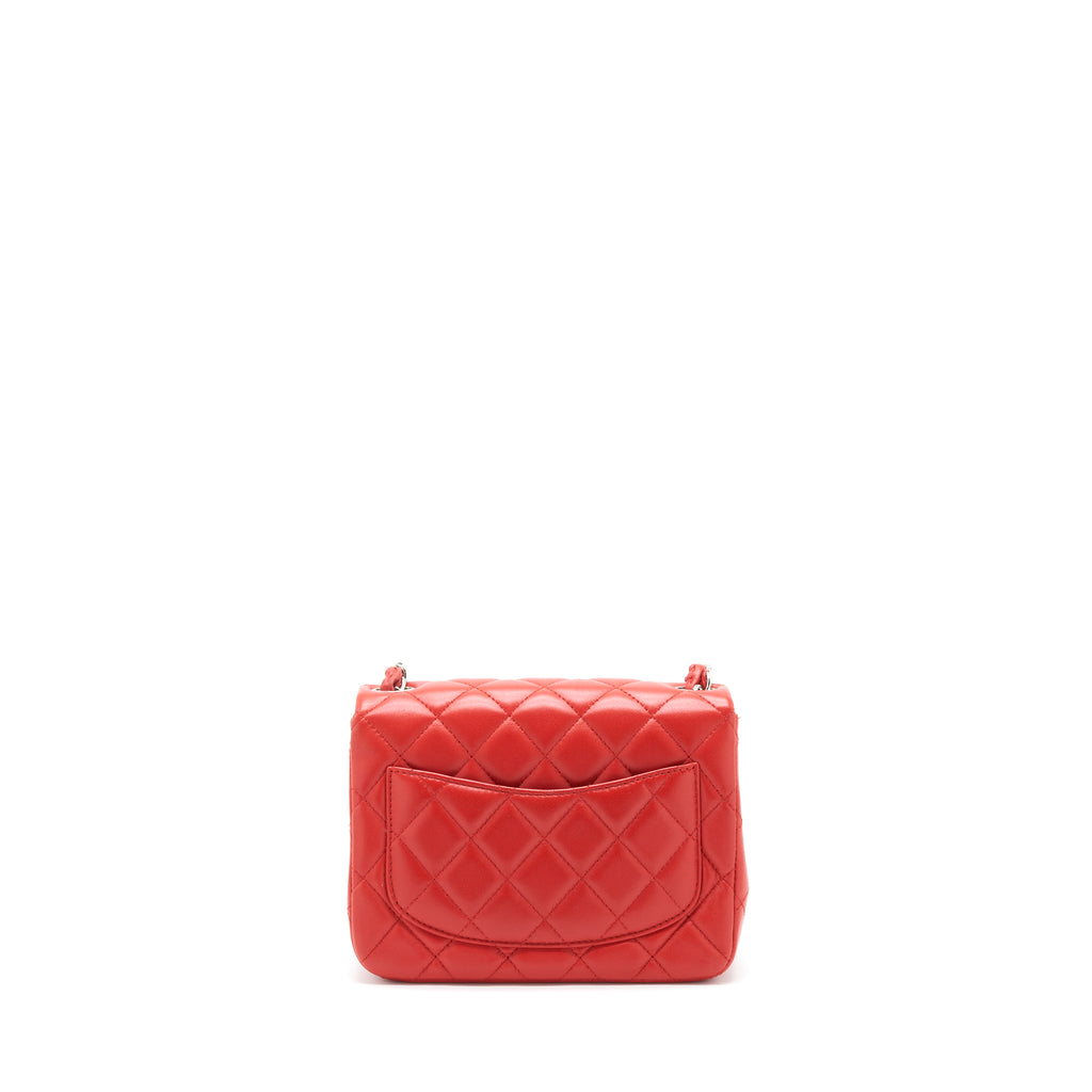 Chanel square hot sale mini red