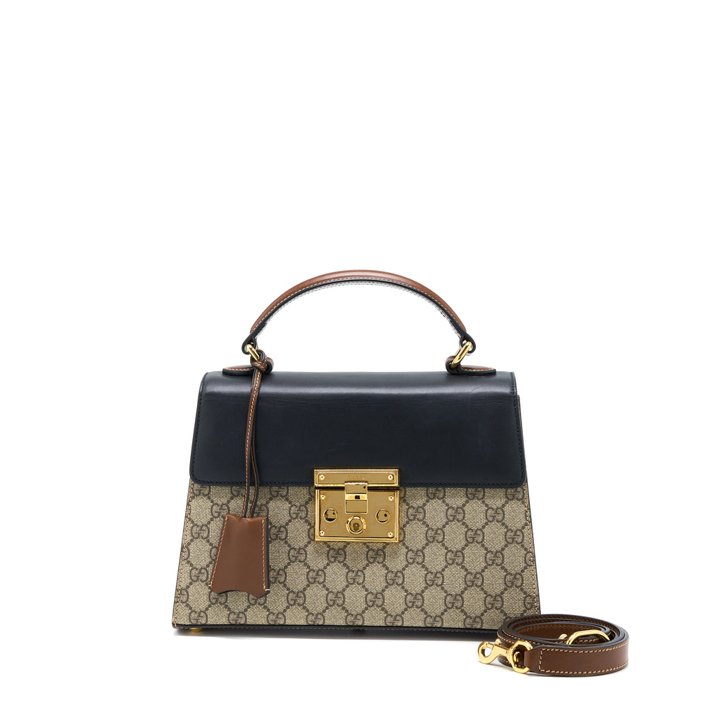 Gucci Padlock GG Supreme Top Handle Bag GHW