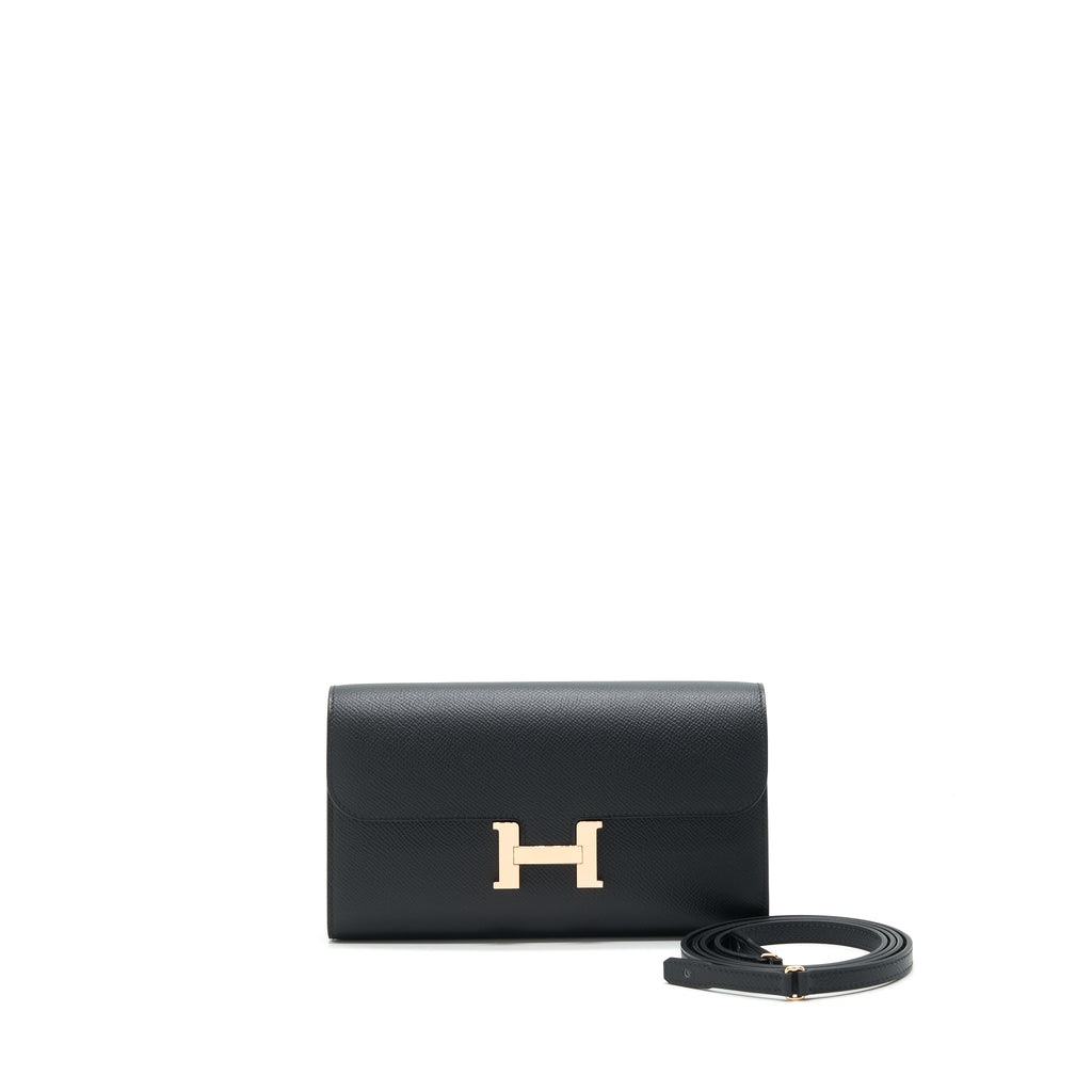 Hermes Constance Wallet To Go Black Epsom Gold Hardware