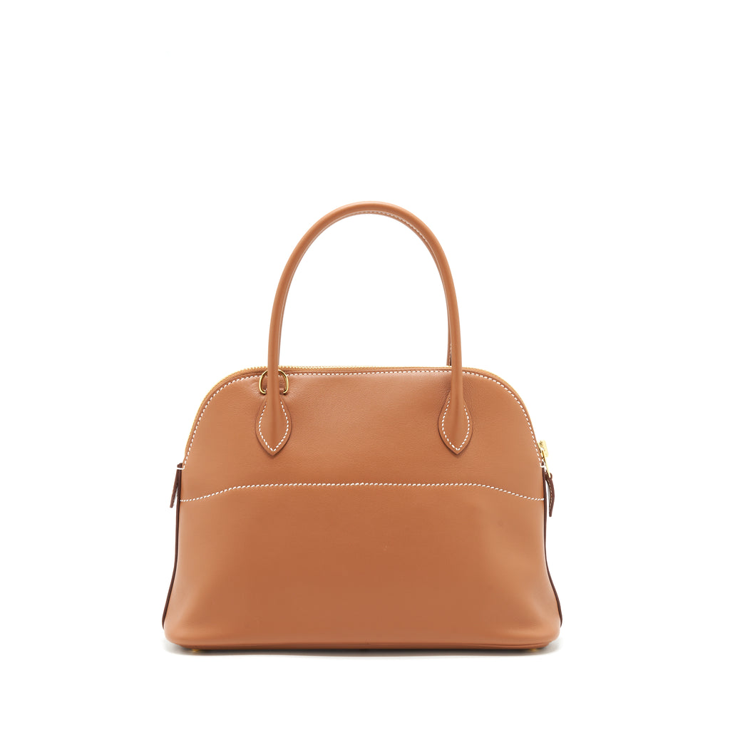 HERMES Swift Leather Bolide 27 Gold Buckle Handle Shoulder Bag