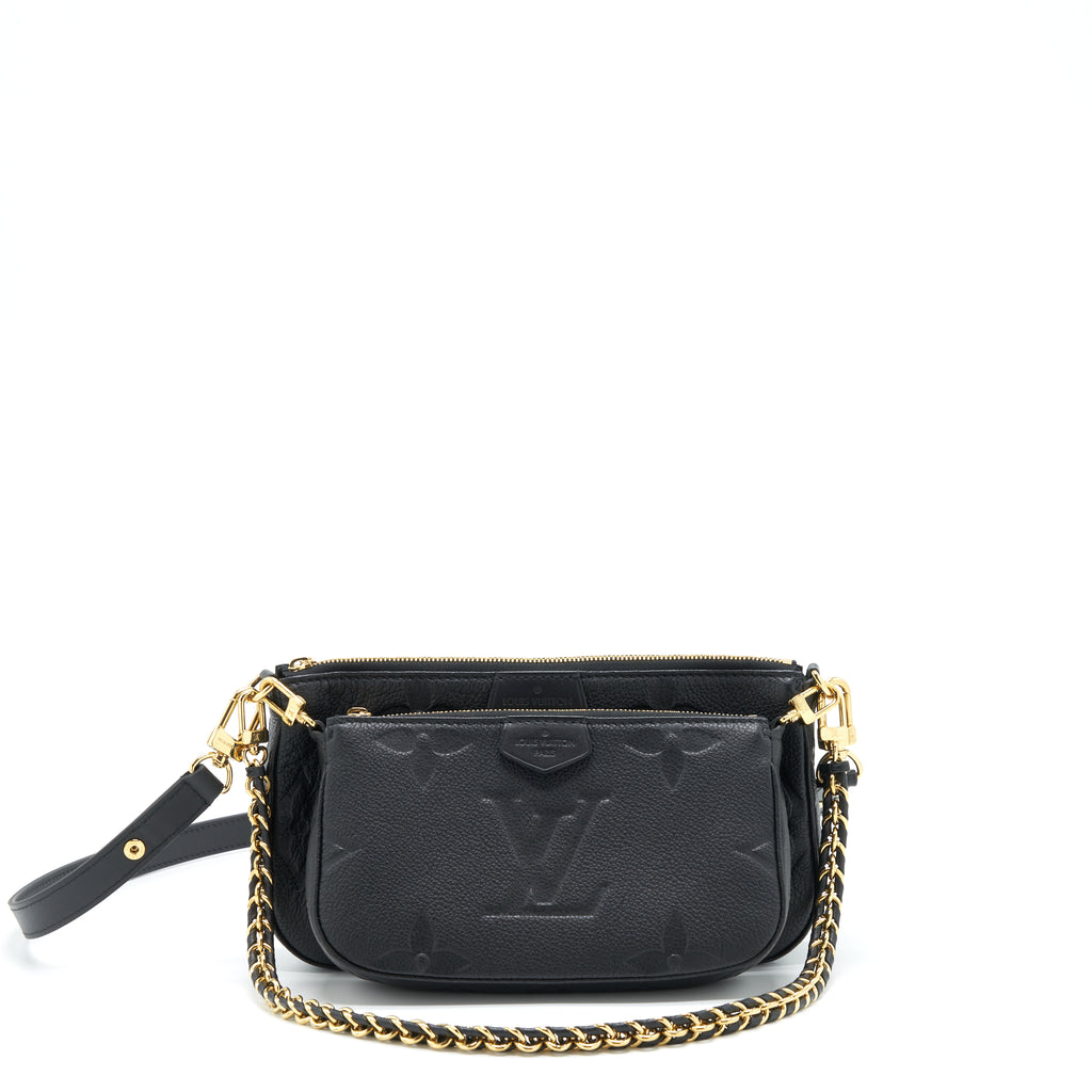 LV Multi Pochette 3 piece with Black strap bag Japan