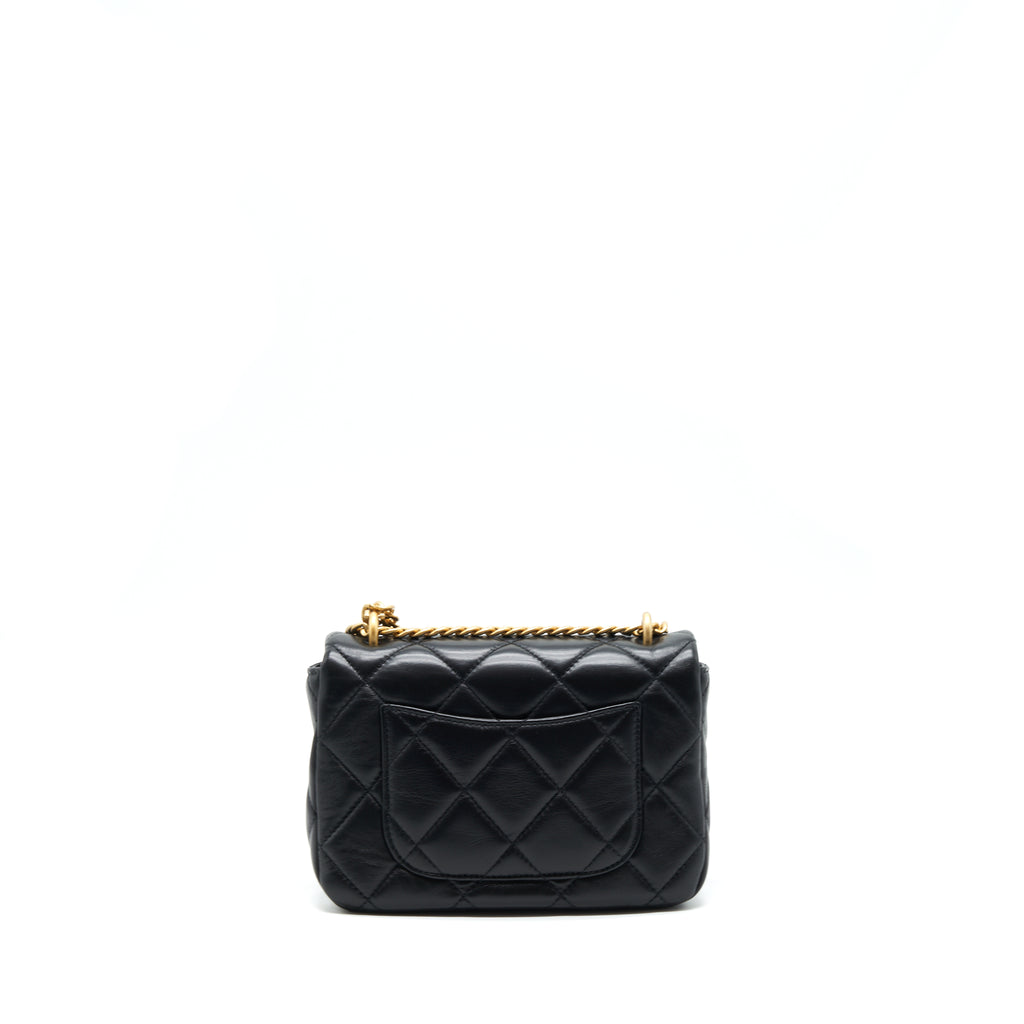 Chanel - Mini Square Classic Flap Bag - Black Caviar - GHW