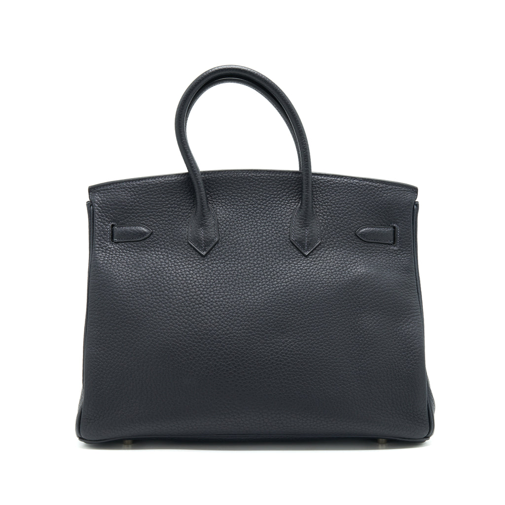 Hermes Birkin 35 Black SHW Stamp Square H