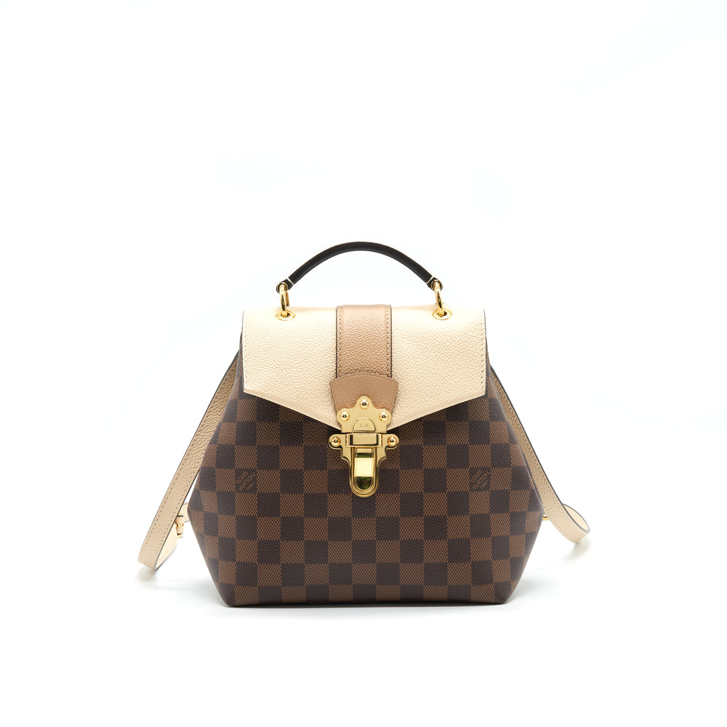 LOUIS VUITTON Clapton Backpack Damier Ebene Leather Brown